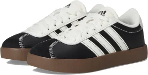 adidas VL Court 3.0 Sneaker, Black/Off White/Black, 2 US Unisex Little Kid