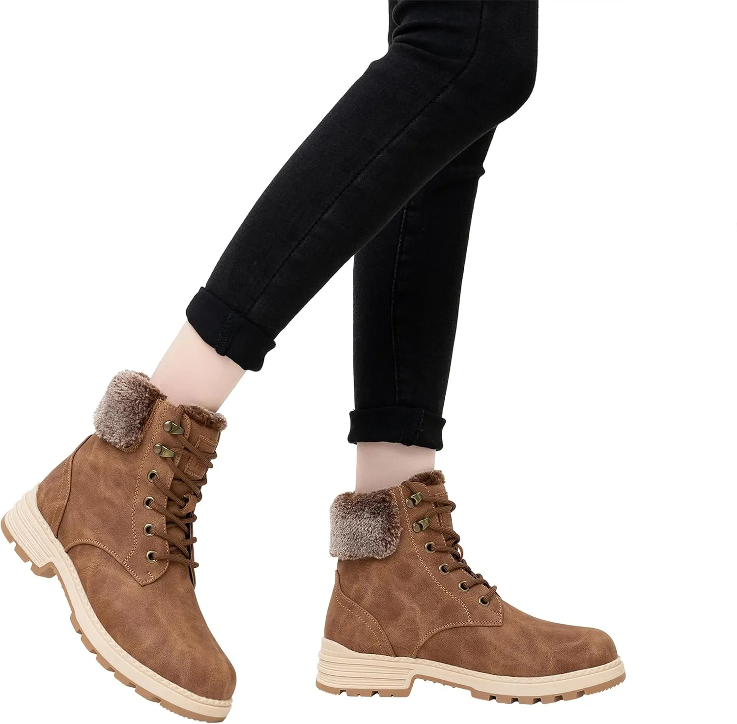 ANJOUFEMME Winter Snow Boots for Women Waterproof, womens Warm work Hiking Boots