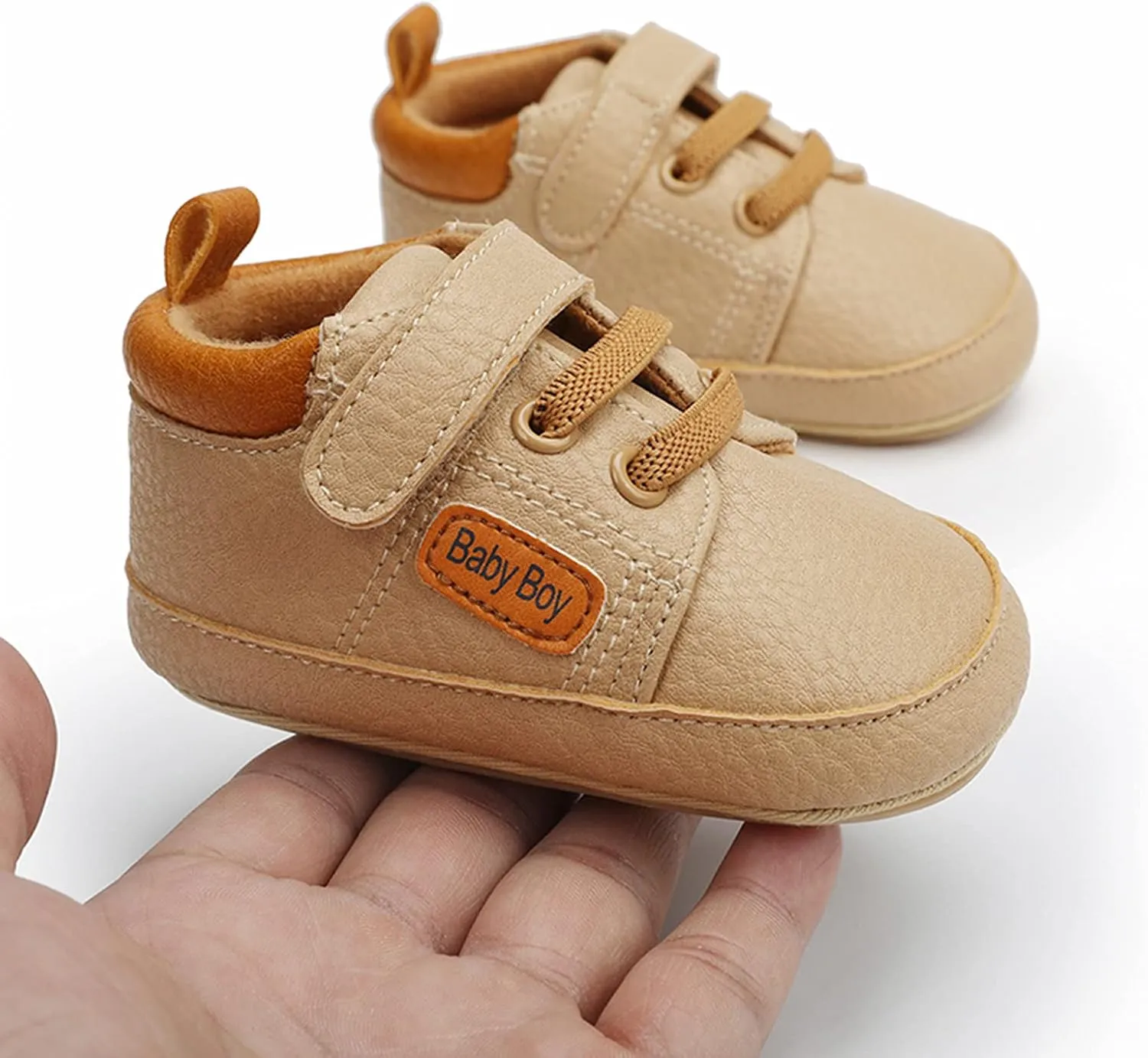 Baby Boys Girls Leather Sneakers 0-18 Months Old Unisex Infant Shoes Anti-Slip Soft Sole Shoes First Walkers