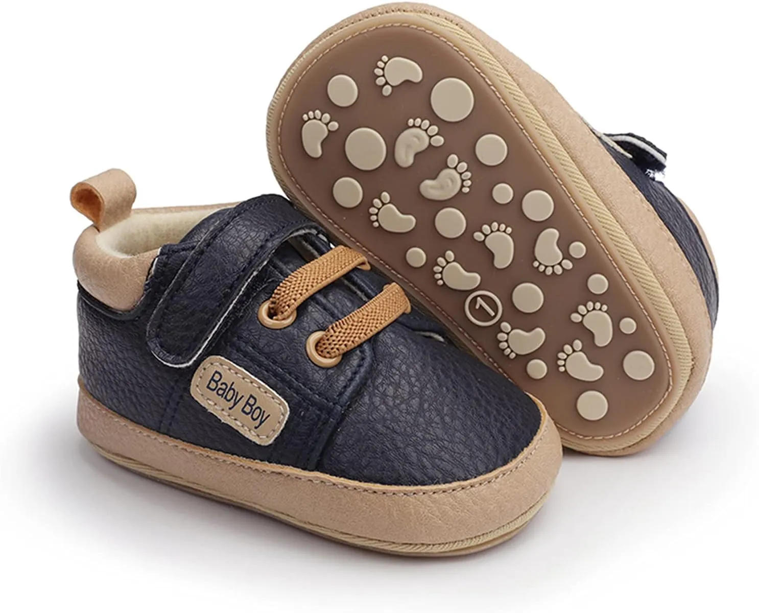 Baby Boys Girls Leather Sneakers 0-18 Months Old Unisex Infant Shoes Anti-Slip Soft Sole Shoes First Walkers
