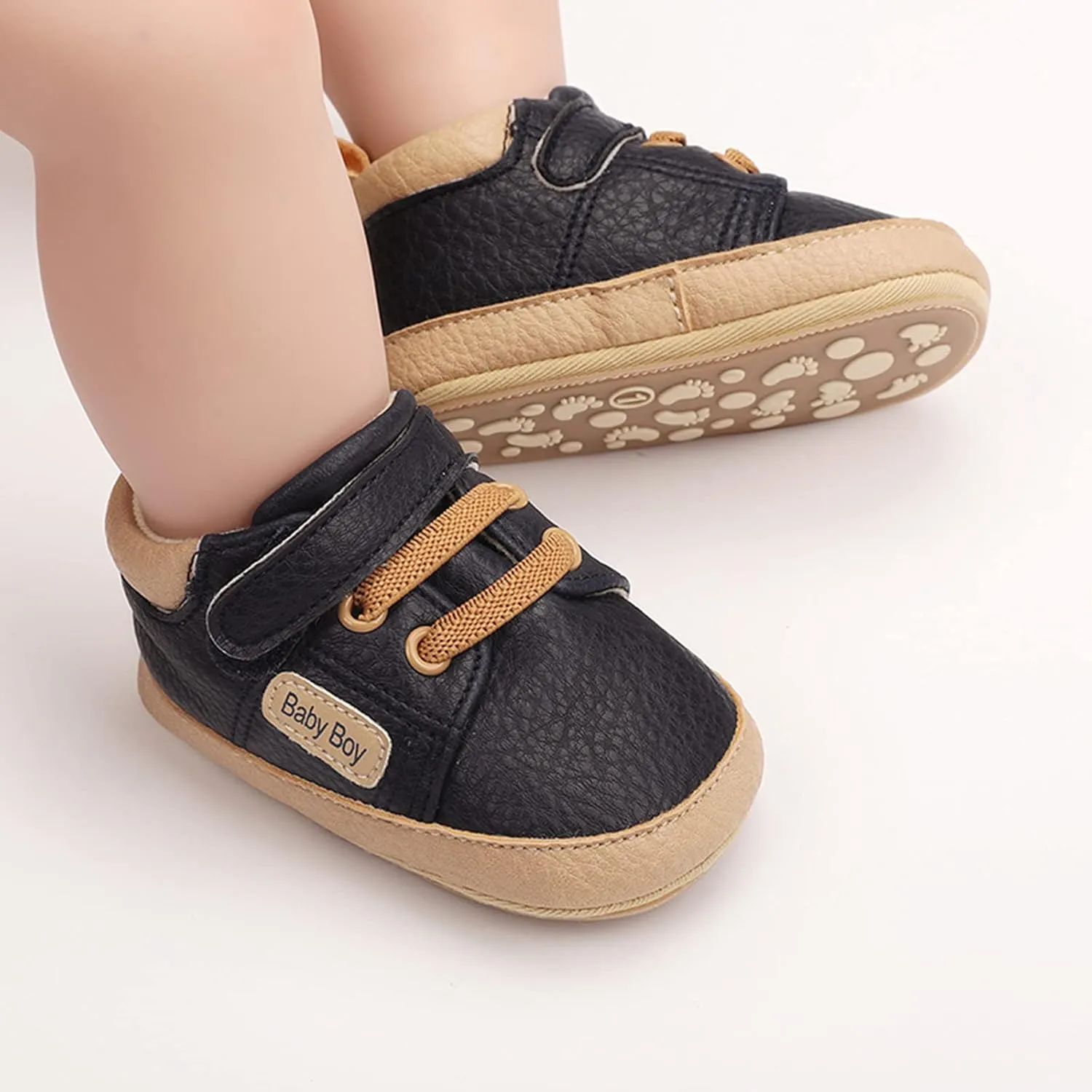 Baby Boys Girls Leather Sneakers 0-18 Months Old Unisex Infant Shoes Anti-Slip Soft Sole Shoes First Walkers