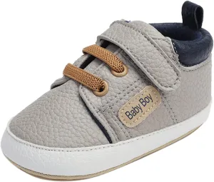 Baby Boys Girls Leather Sneakers 0-18 Months Old Unisex Infant Shoes Anti-Slip Soft Sole Shoes First Walkers