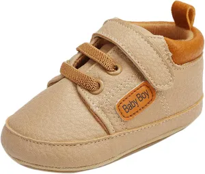 Baby Boys Girls Leather Sneakers 0-18 Months Old Unisex Infant Shoes Anti-Slip Soft Sole Shoes First Walkers