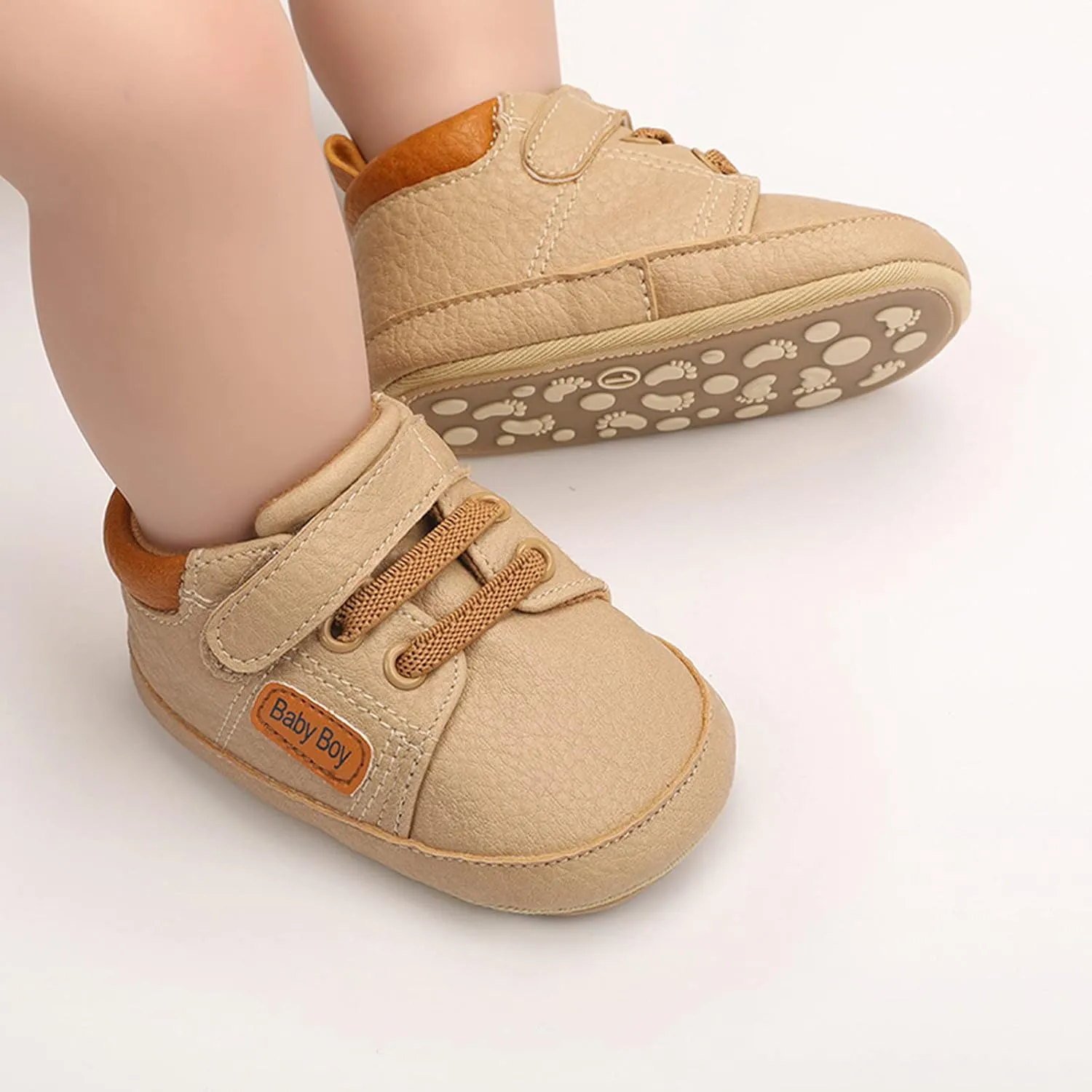 Baby Boys Girls Leather Sneakers 0-18 Months Old Unisex Infant Shoes Anti-Slip Soft Sole Shoes First Walkers