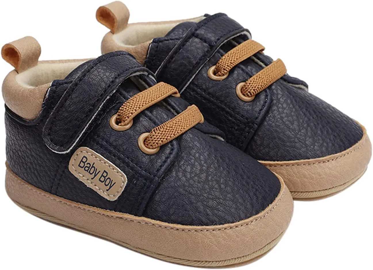 Baby Boys Girls Leather Sneakers 0-18 Months Old Unisex Infant Shoes Anti-Slip Soft Sole Shoes First Walkers
