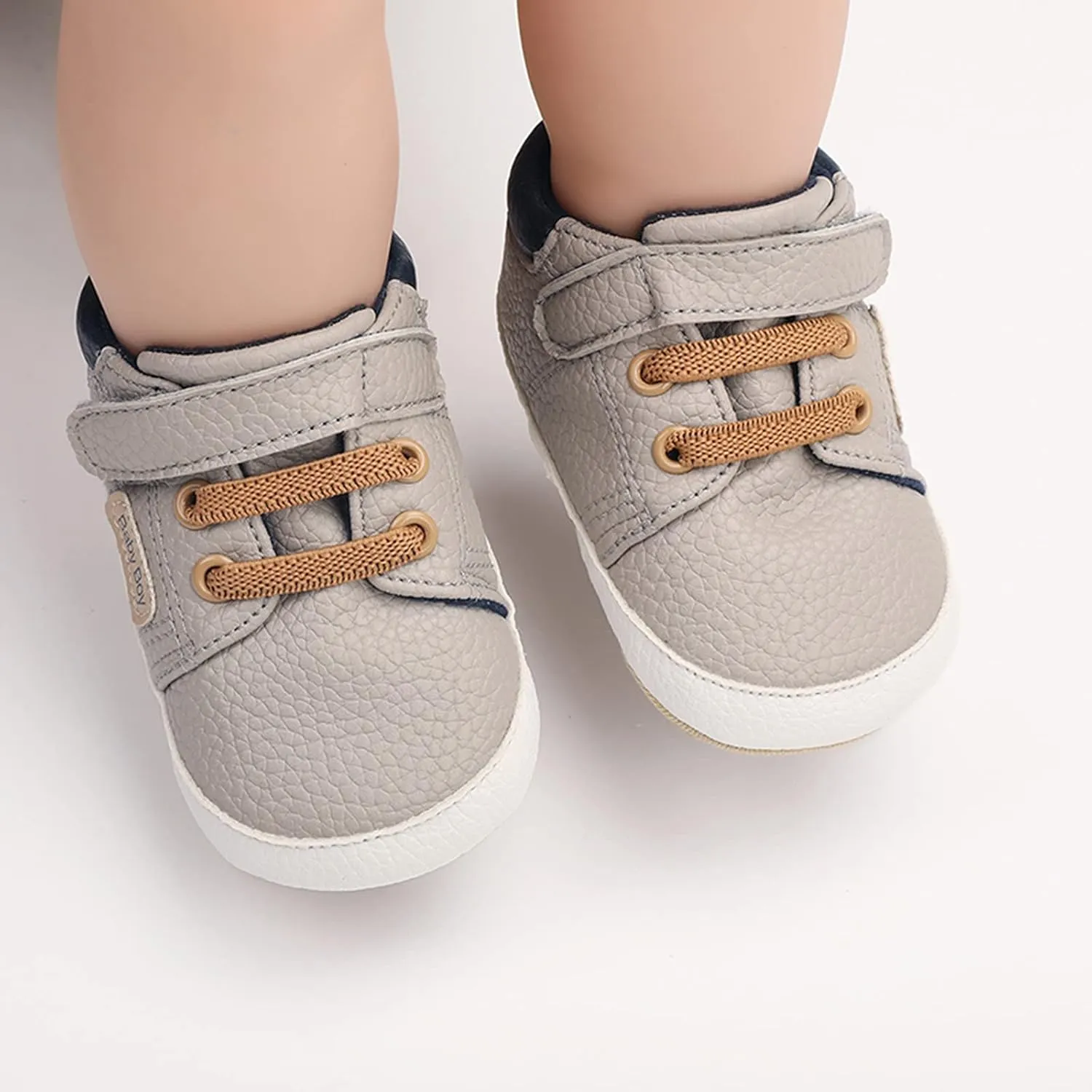 Baby Boys Girls Leather Sneakers 0-18 Months Old Unisex Infant Shoes Anti-Slip Soft Sole Shoes First Walkers