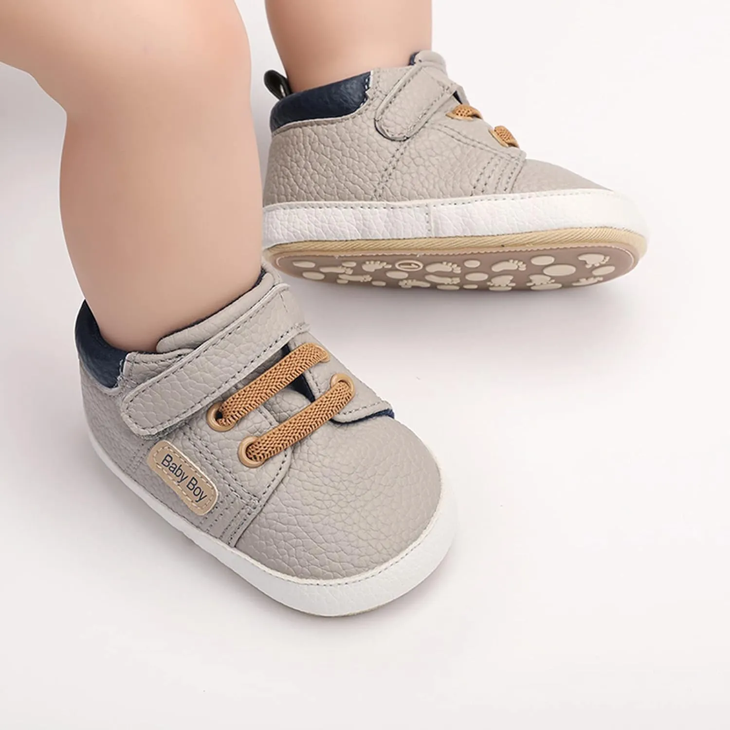 Baby Boys Girls Leather Sneakers 0-18 Months Old Unisex Infant Shoes Anti-Slip Soft Sole Shoes First Walkers