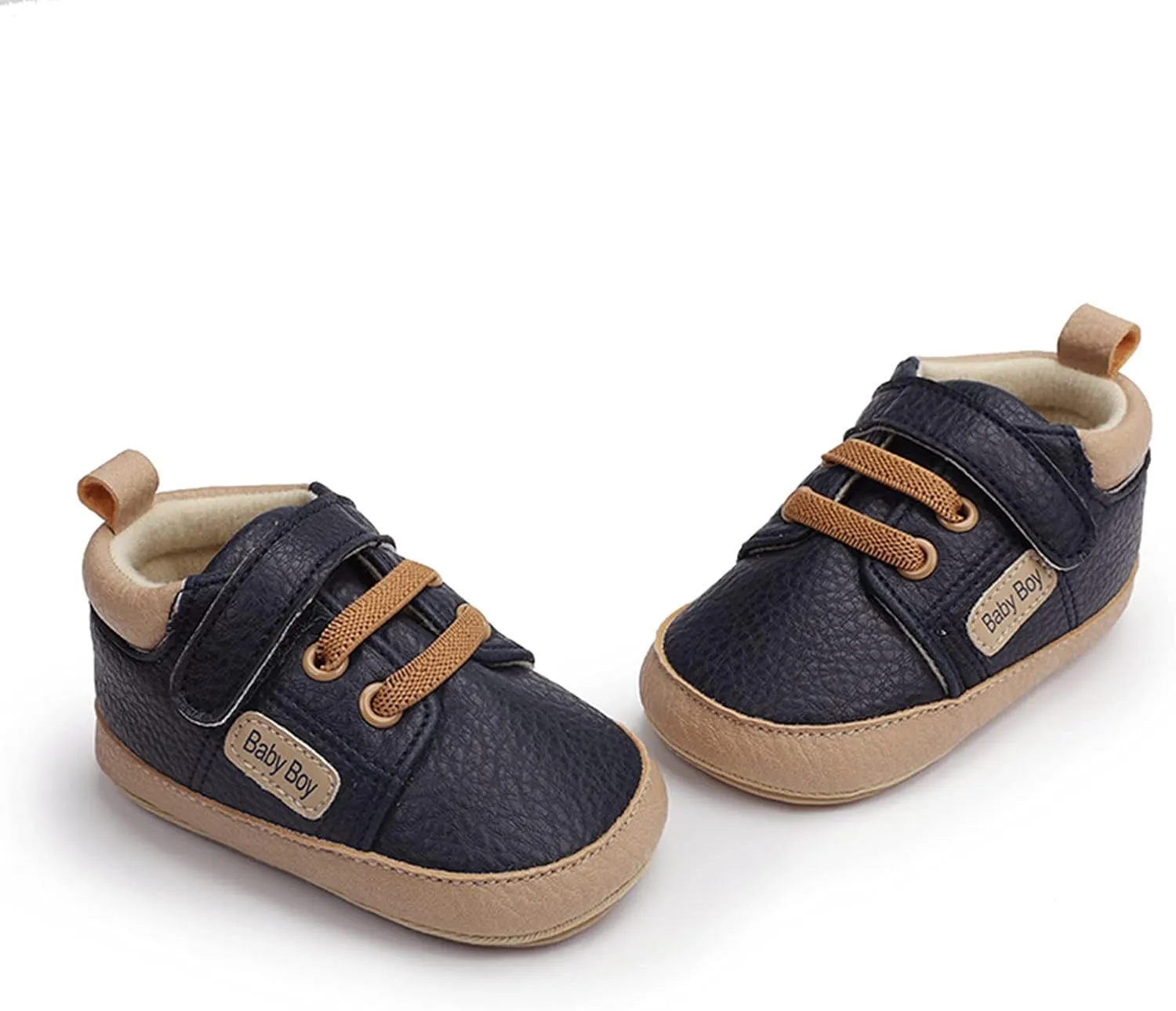 Baby Boys Girls Leather Sneakers 0-18 Months Old Unisex Infant Shoes Anti-Slip Soft Sole Shoes First Walkers