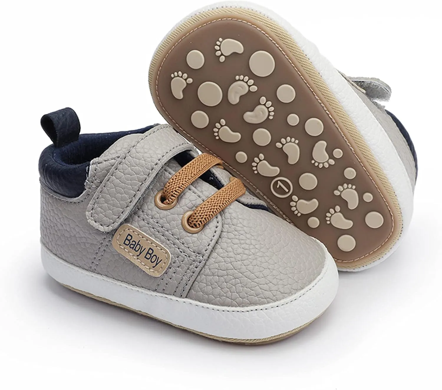 Baby Boys Girls Leather Sneakers 0-18 Months Old Unisex Infant Shoes Anti-Slip Soft Sole Shoes First Walkers