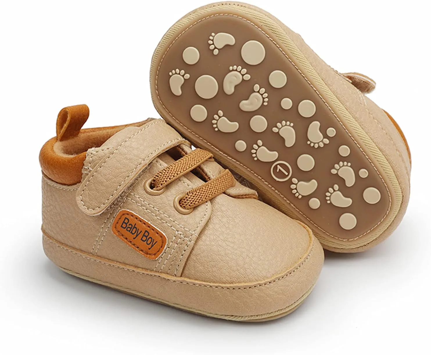 Baby Boys Girls Leather Sneakers 0-18 Months Old Unisex Infant Shoes Anti-Slip Soft Sole Shoes First Walkers