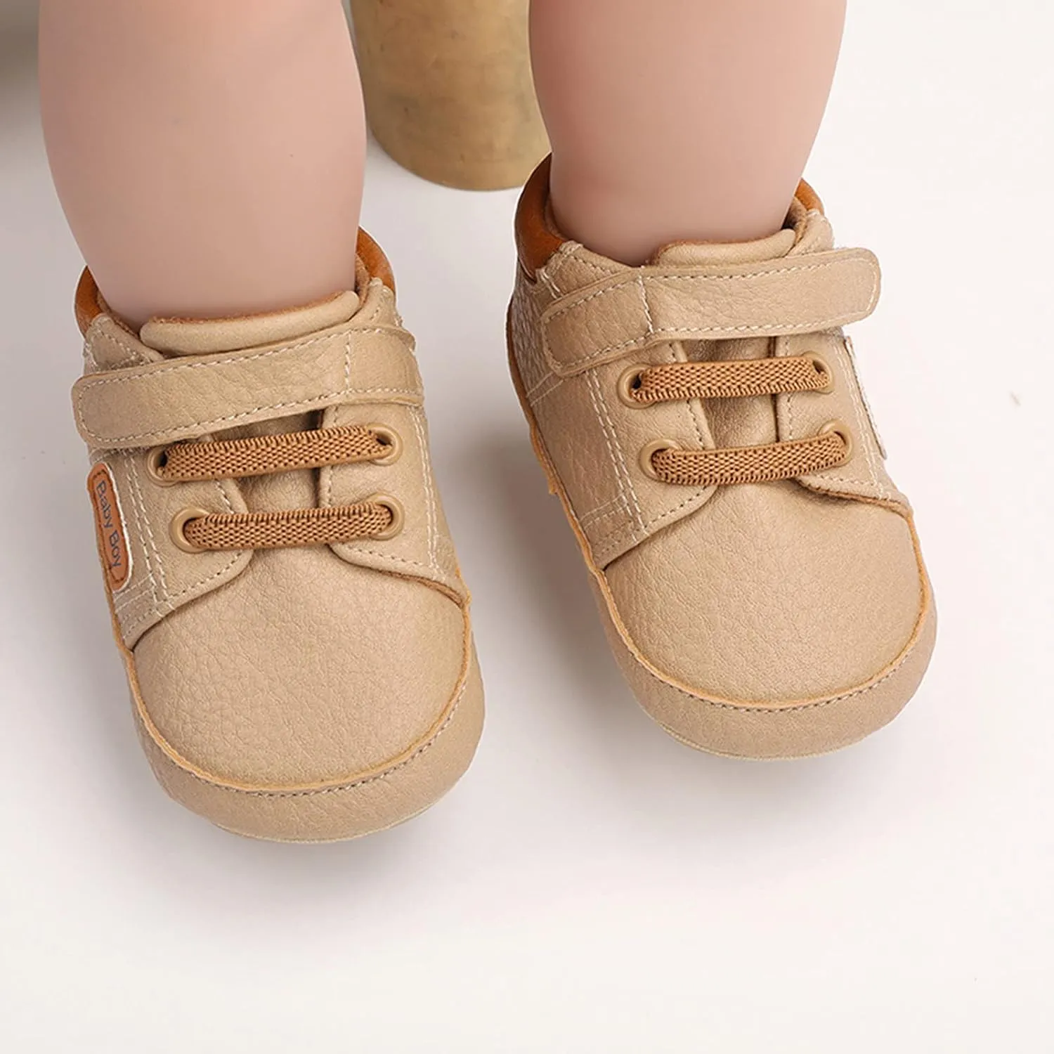 Baby Boys Girls Leather Sneakers 0-18 Months Old Unisex Infant Shoes Anti-Slip Soft Sole Shoes First Walkers