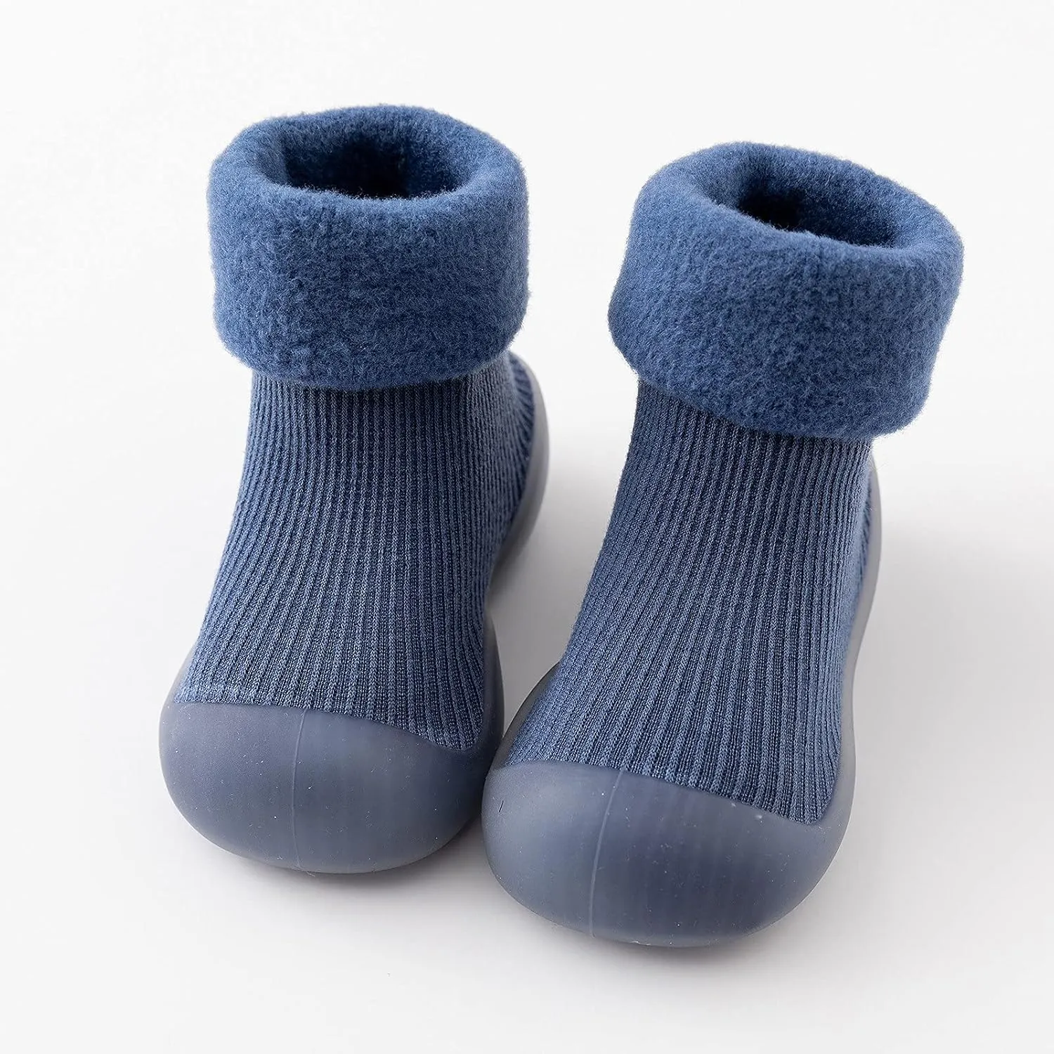 Baby Girl Shoes, 0-4 Years Kids Boys Girls Solid Warm Knit Soft Sole Rubber Sock Shoes Slipper Black Boots
