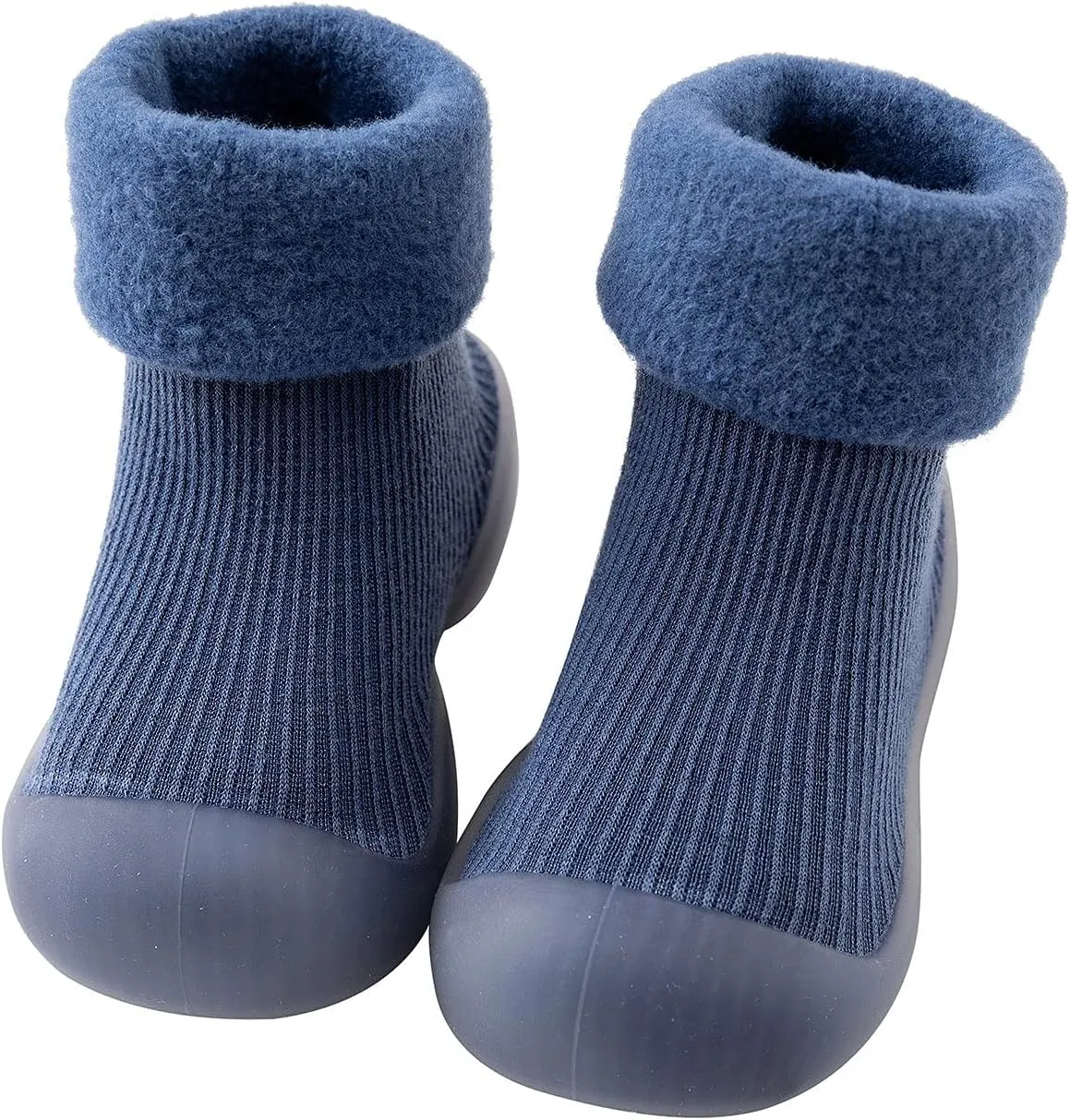 Baby Girl Shoes, 0-4 Years Kids Boys Girls Solid Warm Knit Soft Sole Rubber Sock Shoes Slipper Black Boots