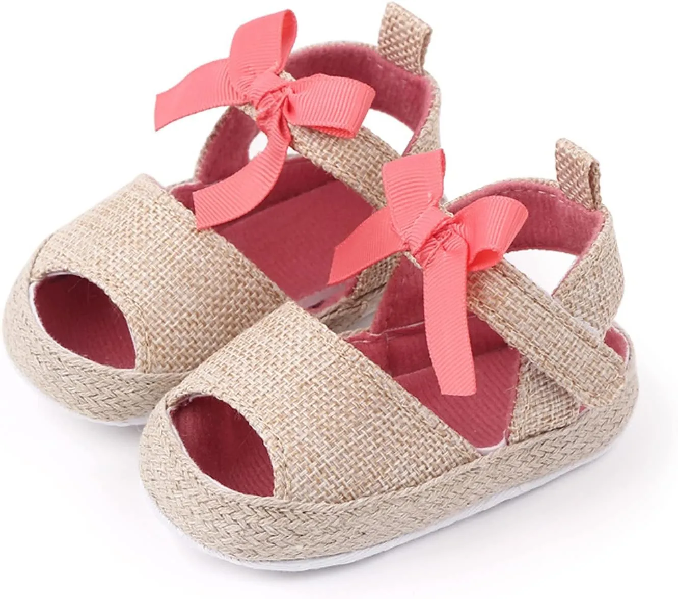 Baby Girls Shoes Infant Toddler Shoes Soft Sole Fashion Bowknot Hook Loop Casual Shoes Baby Walking Slip on Water Shoe