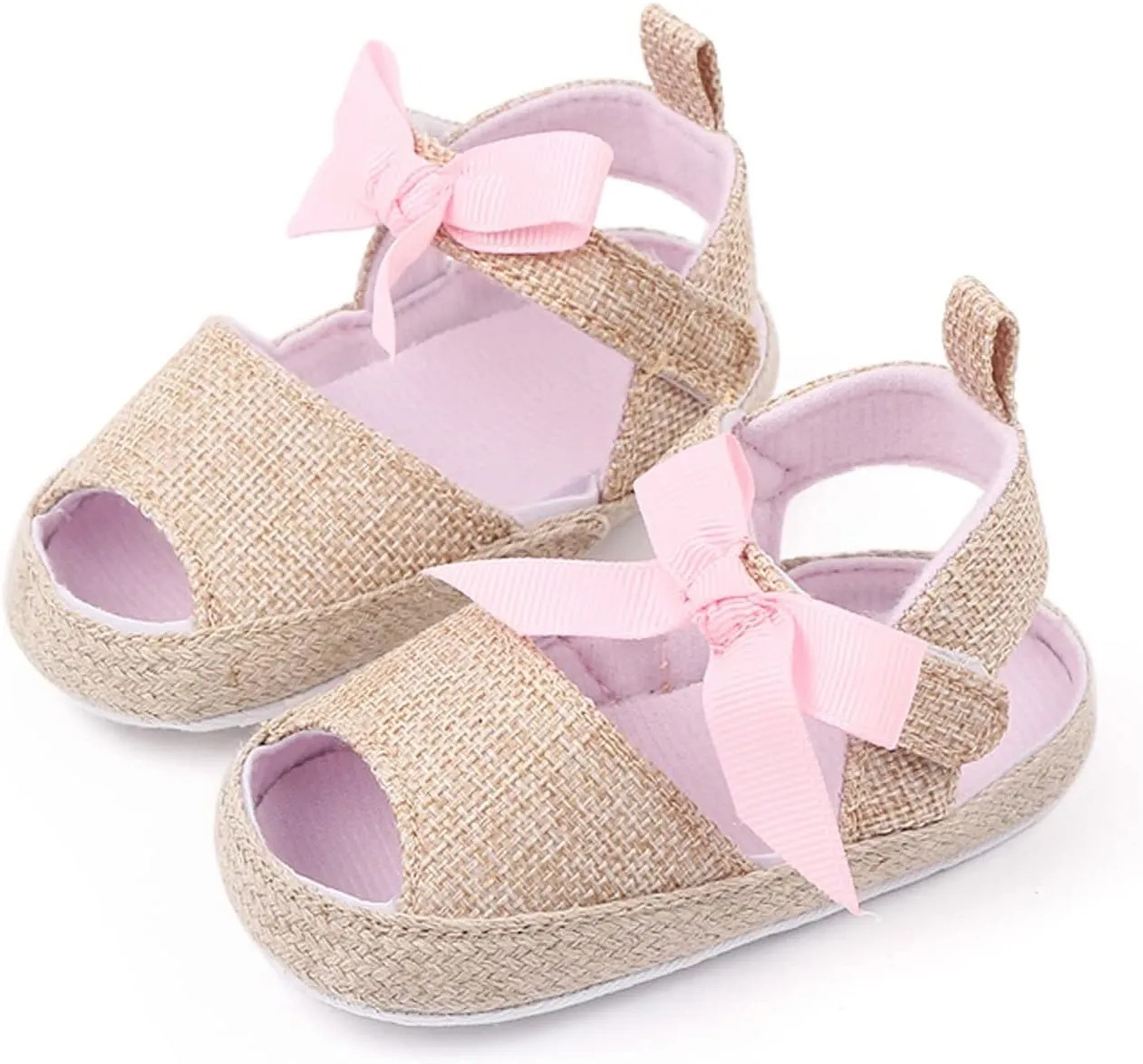 Baby Girls Shoes Infant Toddler Shoes Soft Sole Fashion Bowknot Hook Loop Casual Shoes Baby Walking Slip on Water Shoe