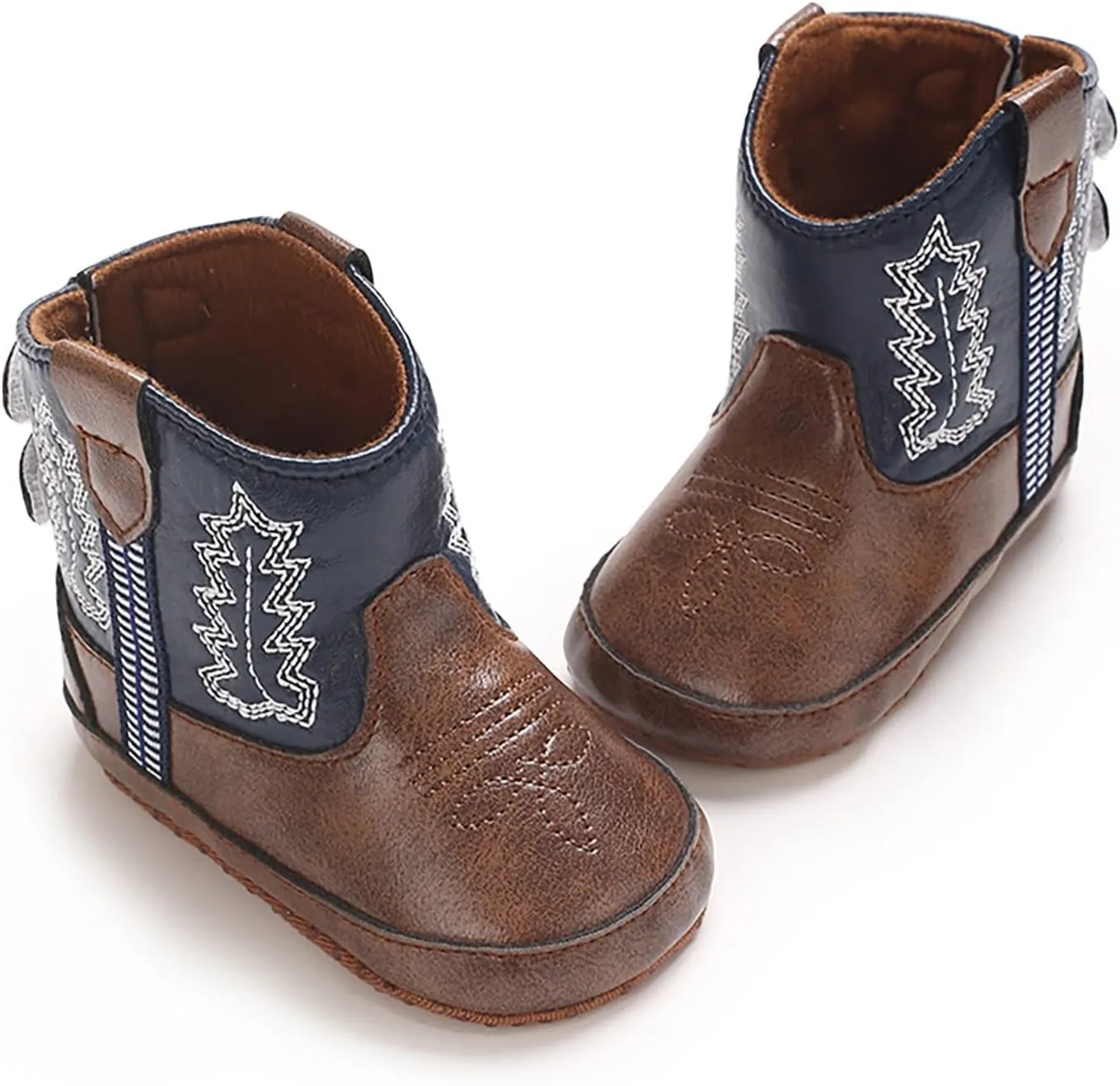 Baby Infant Toddler Girls Leather Western Boots Cowboy Bootie Soft Sole Non Slip Shoes Little Girl Size 12 Booties