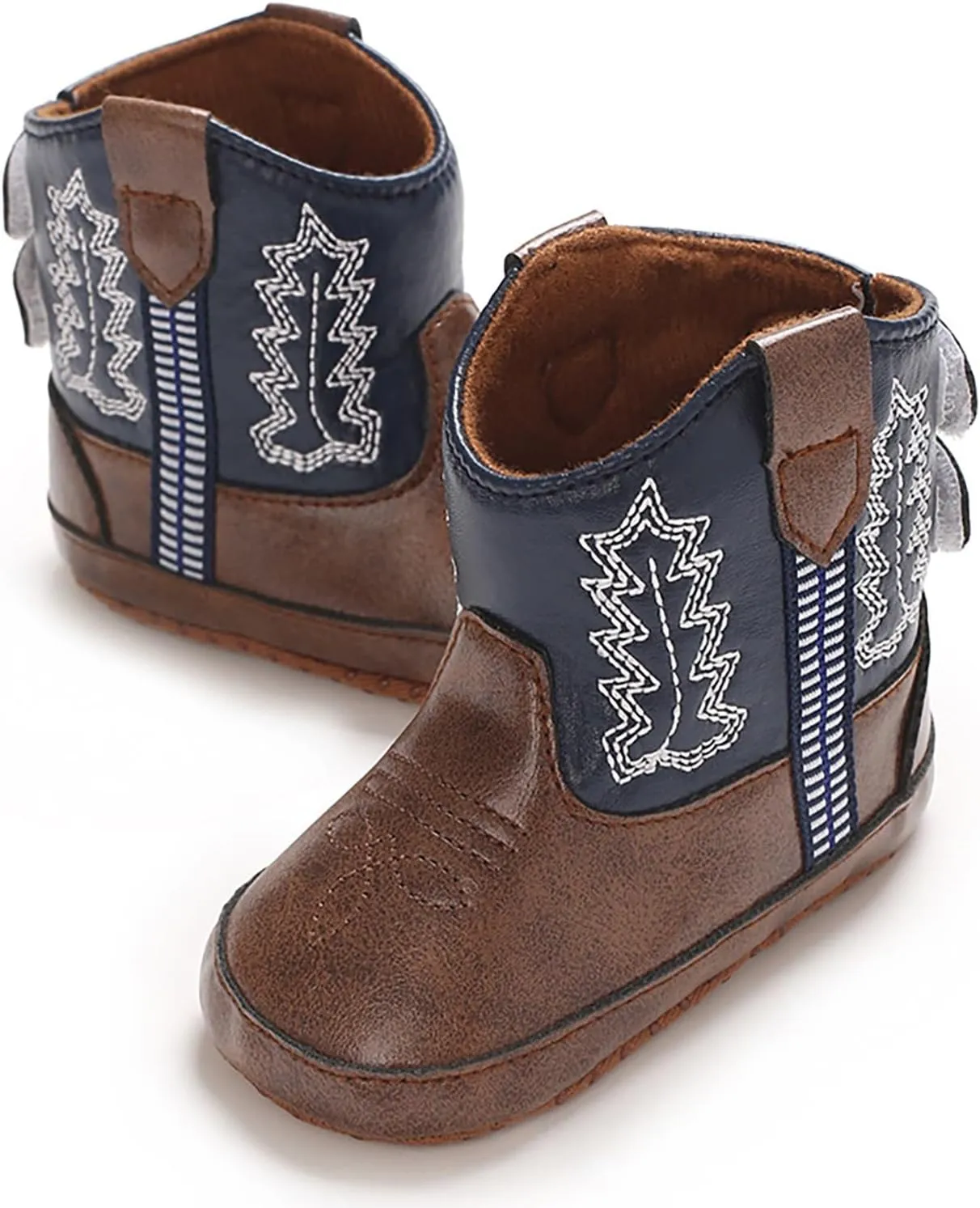 Baby Infant Toddler Girls Leather Western Boots Cowboy Bootie Soft Sole Non Slip Shoes Little Girl Size 12 Booties