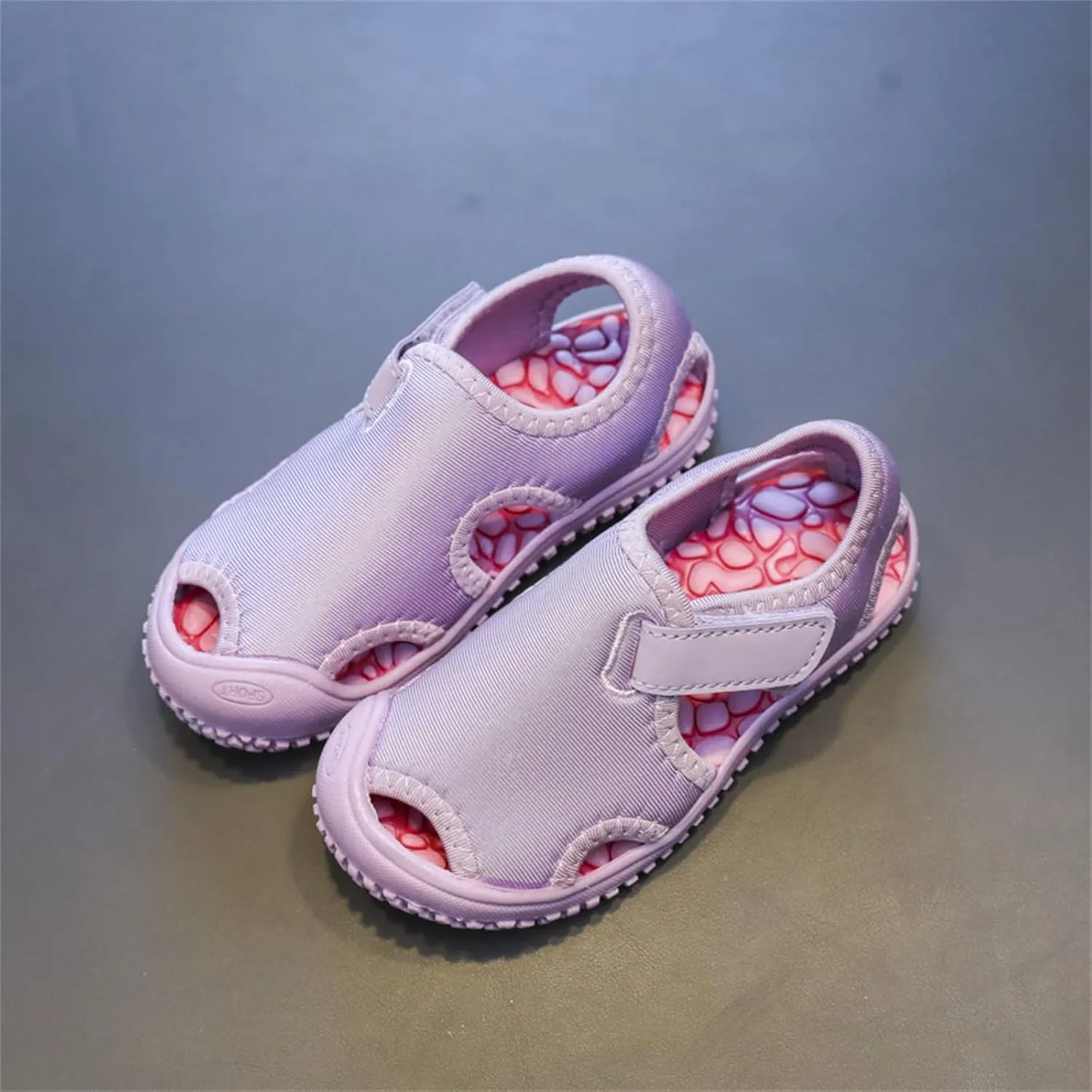 Baby Shoes Fashionable Casual Sandals Flat Toddler Shoes Comfortable Soft Casual Toddler Shoes Girls Light Up Shoes (Purple, 1 Big Kids)