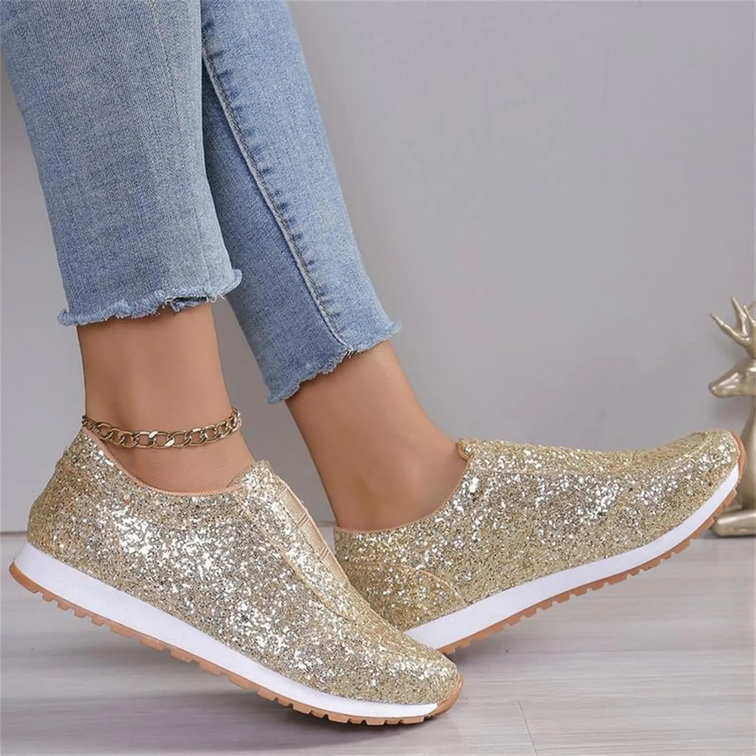 Barefoot Shoes Men Womens Slip On Sneakers with Arch Support Womens Loafers with Arch Support Flat Bottom Fashion Women's Christmas Shoes Slip on Non Slip Low Top Casual