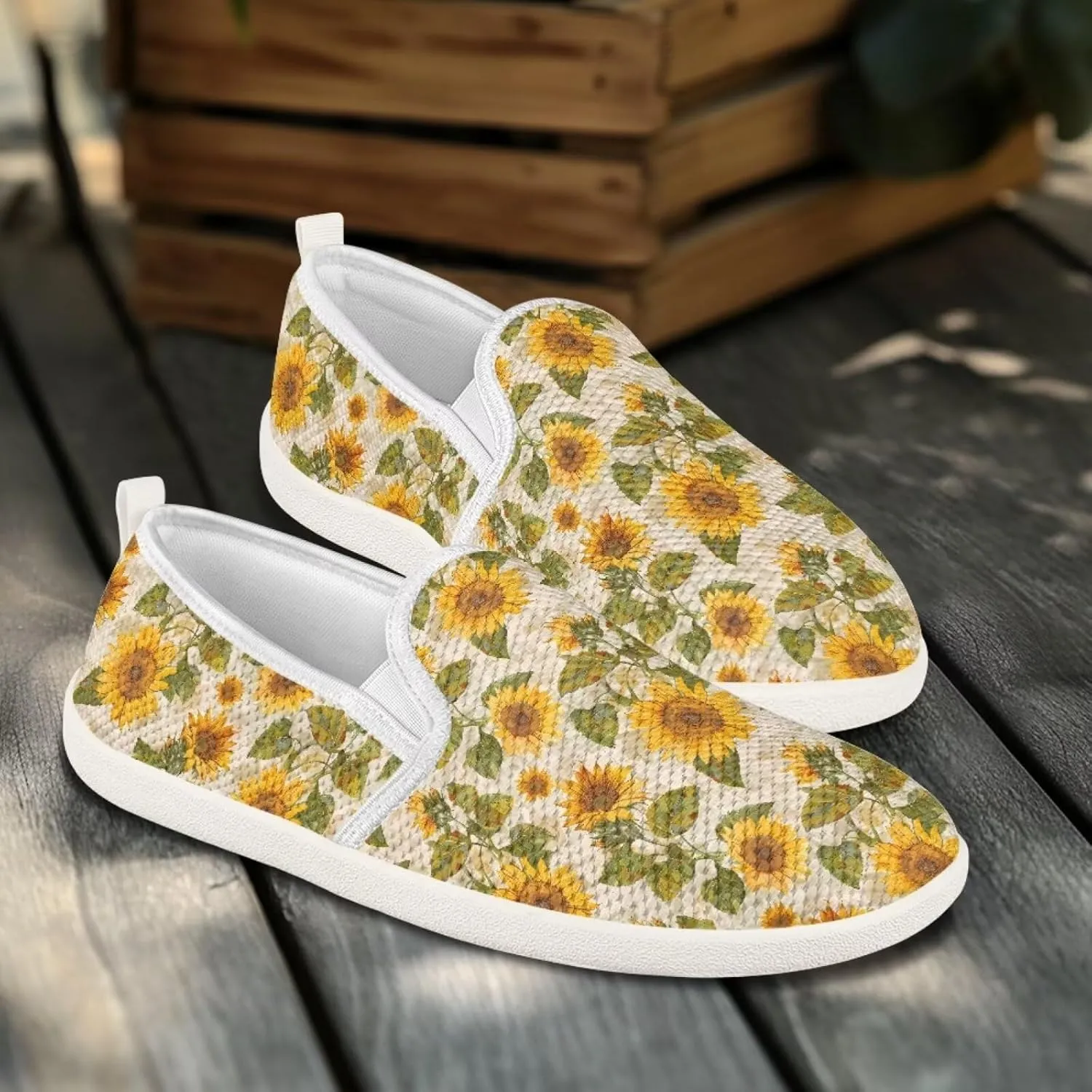 Binienty Low Cut Slip Ons Women's Fashion Sneakers Casual Travel Gym Sneakers Anti Slip Driving Flat Loafers
