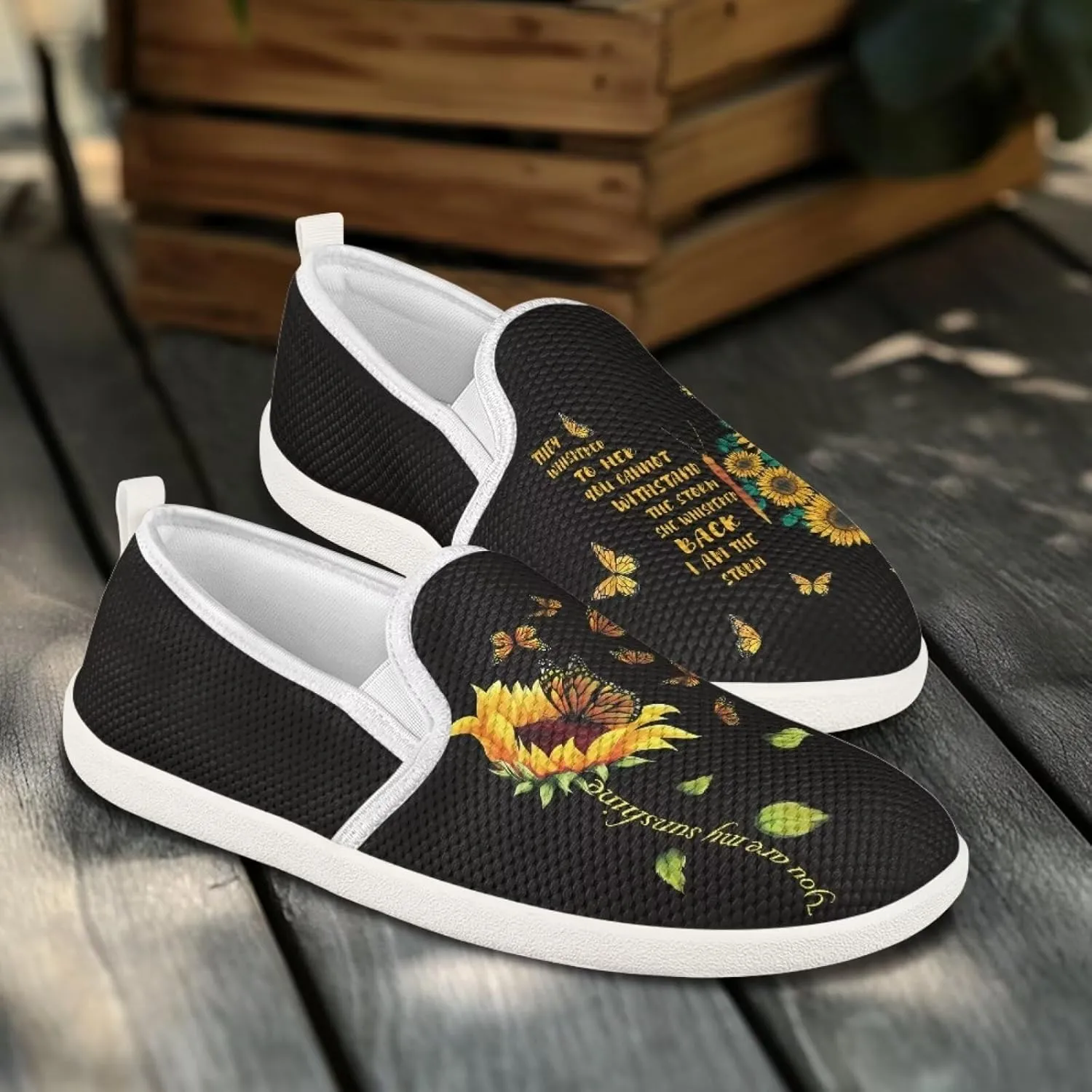 Binienty Low Cut Slip Ons Women's Fashion Sneakers Casual Travel Gym Sneakers Anti Slip Driving Flat Loafers