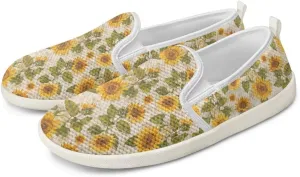 Binienty Low Cut Slip Ons Women's Fashion Sneakers Casual Travel Gym Sneakers Anti Slip Driving Flat Loafers