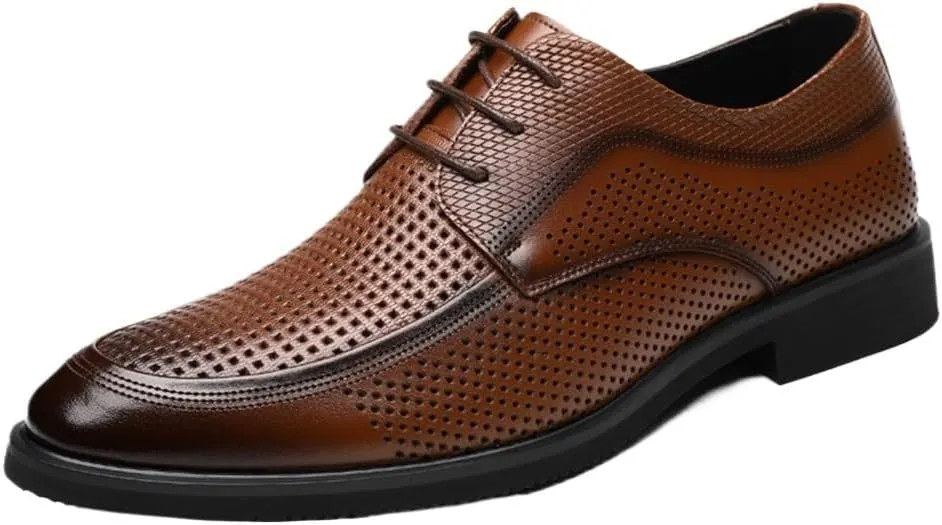 Black Men Formal Patent Leather Dress Shoes Dress Breathable Hollow Shoes Mens Black Shoes Man New Business Shoes Casual Formal Work Shoes Men Gifts