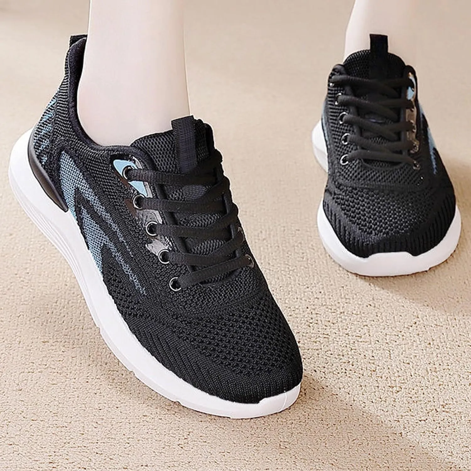 Black Platform Sneakers for Women Dressy Slip On Shoes Women Wide Width Black Shoes Women Sneakers Dressy Womens Tennis Shoes 7.5 Lace Up Zapatillas OrtopéDicas para Caminar De Mujer para Salir
