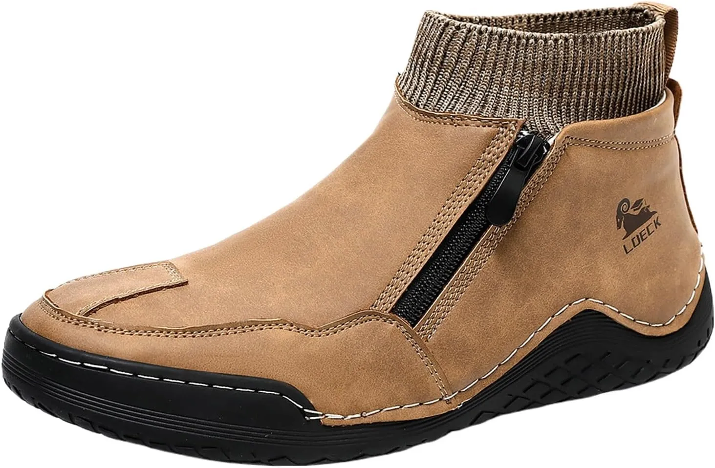Boys PU Ankle Boots Autumn Winter Warm Men's Fashionable Boots Spring Oversized Zipper Boots Hand crafted Non Slip Durable Work Booties for Outdoor Leisure