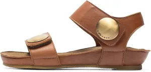 CA'SHOTT A/S Women's Ankle Strap Flat Sandal, Brown, 9