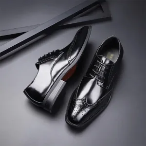 Casual Office Shoes for Men Formal Shoes Men Leather Dress Shoes Wedding Business Oxfords Breathable Working Tuxedo Lace Up Wedding Formal Shoes