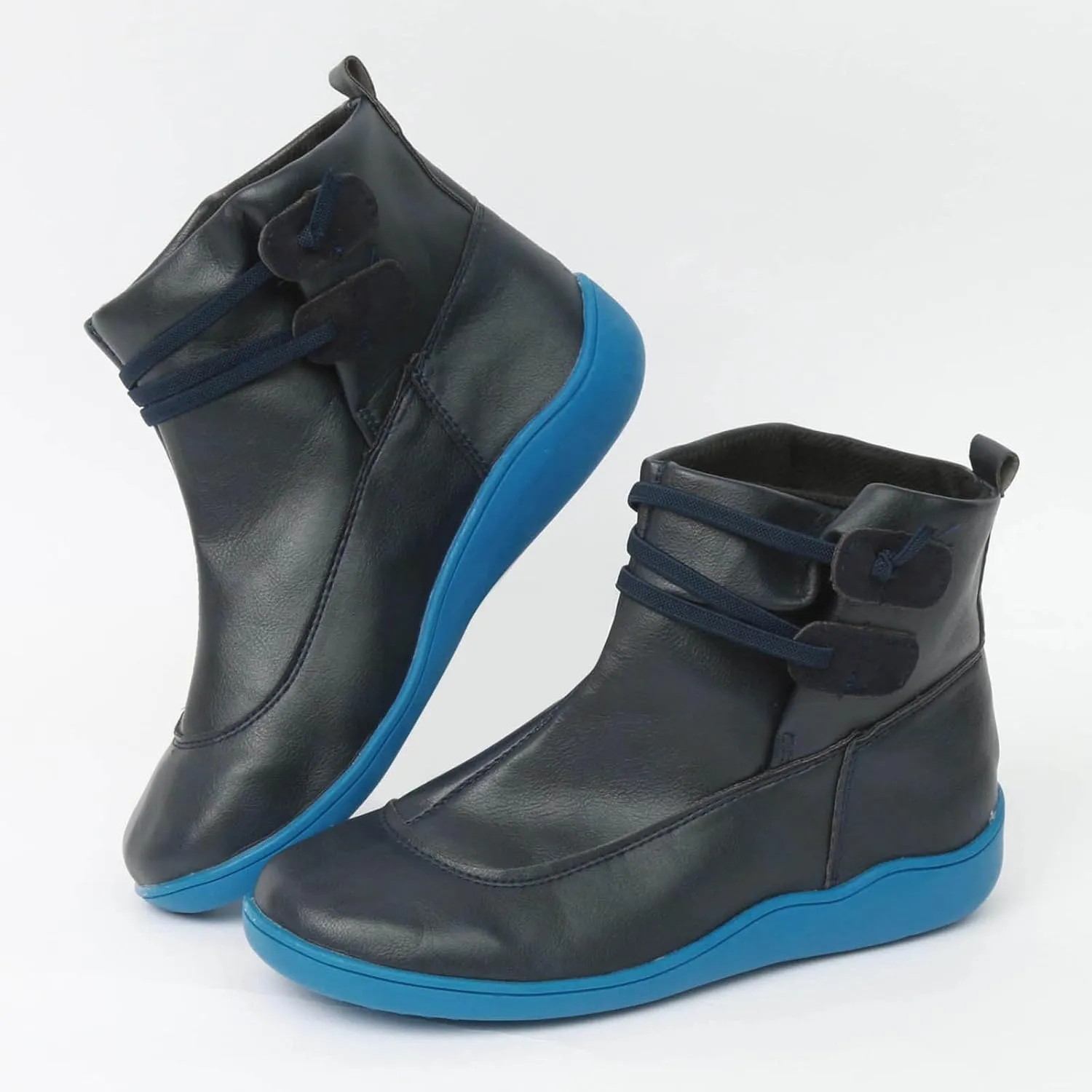 Cathalem Ankle Booties for Women, Premium Orthopedic Ankle Boots Arch Support Leather Comfortable Side Zip Wedge Booties