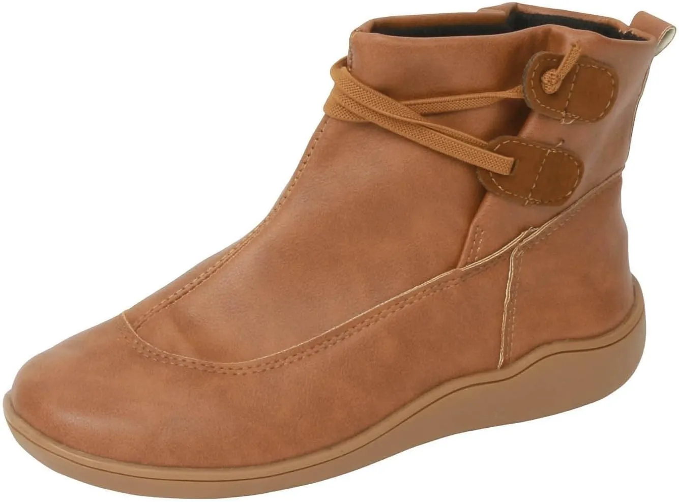 Cathalem Ankle Booties for Women, Premium Orthopedic Ankle Boots Arch Support Leather Comfortable Side Zip Wedge Booties