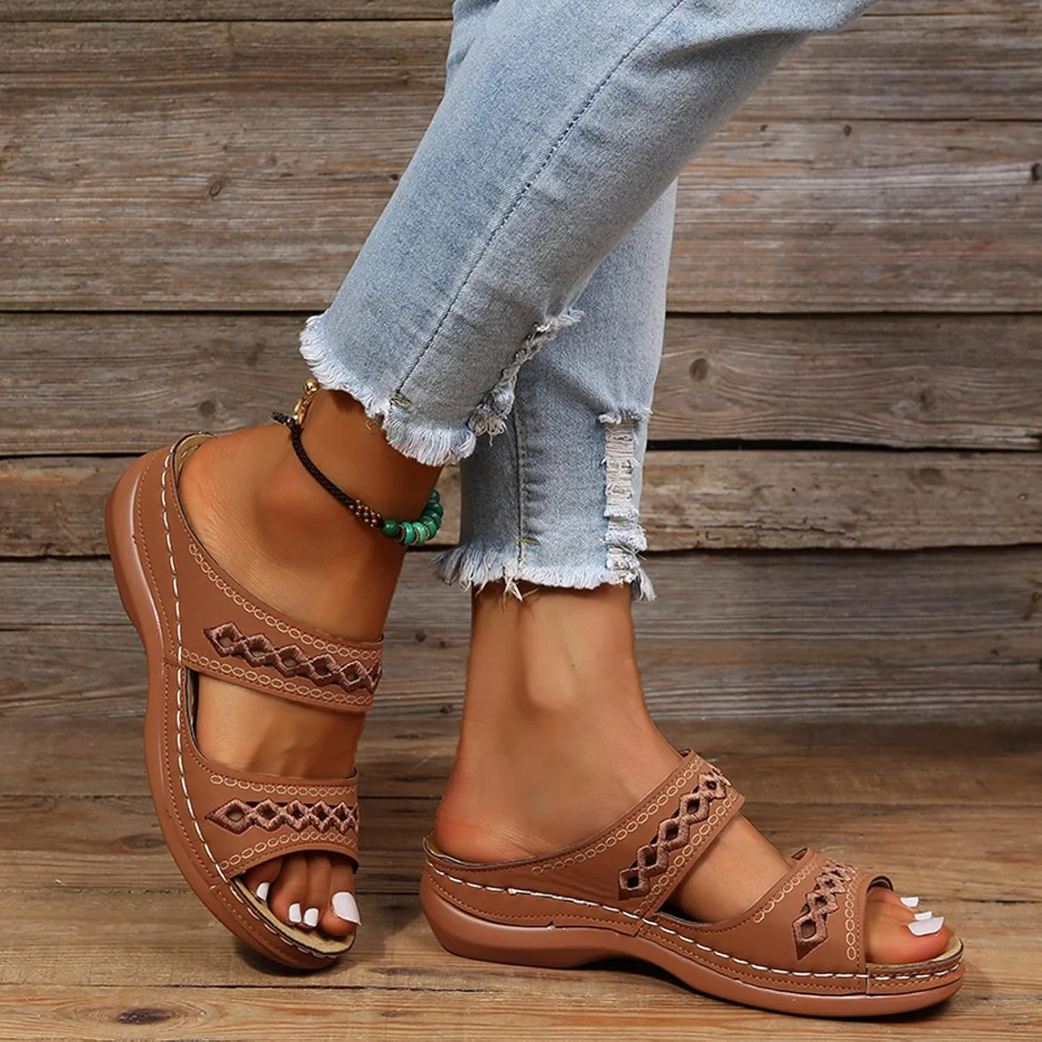 Cathalem Orthopedic Sandals for Women with Arch Support, Womens Summer Dressy Casual Sandals Comfortable Flip Flops Walking Sandals
