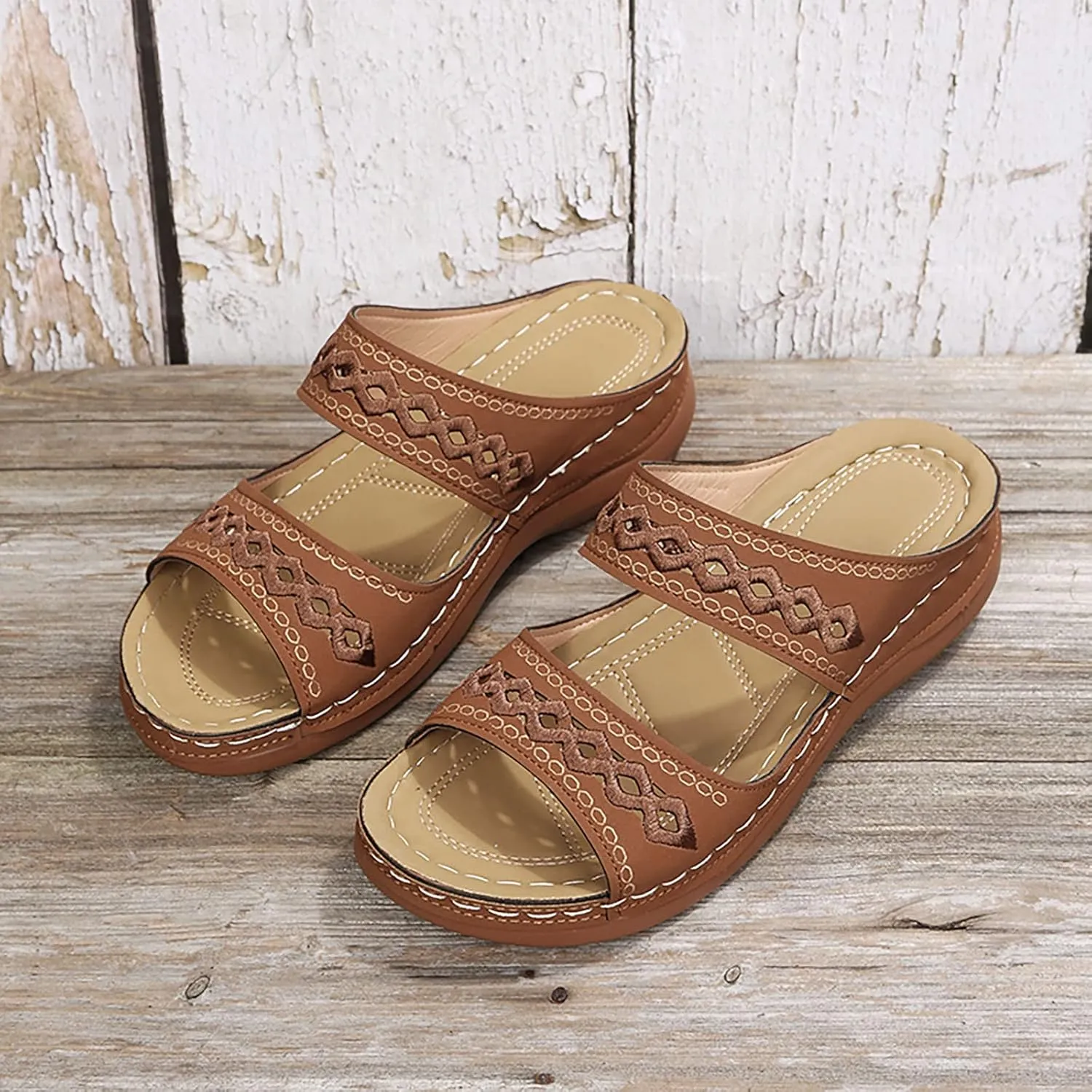 Cathalem Orthopedic Sandals for Women with Arch Support, Womens Summer Dressy Casual Sandals Comfortable Flip Flops Walking Sandals