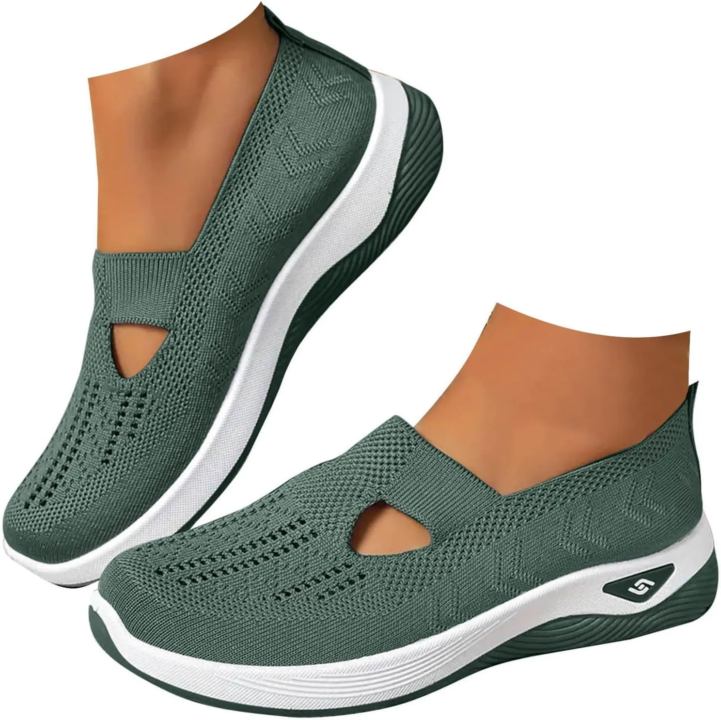 Cathalem Orthopedic Shoes for Women Slip on Sneakers Shoes Women's Woven Orthopedic Breathable Soft Sole Shoes