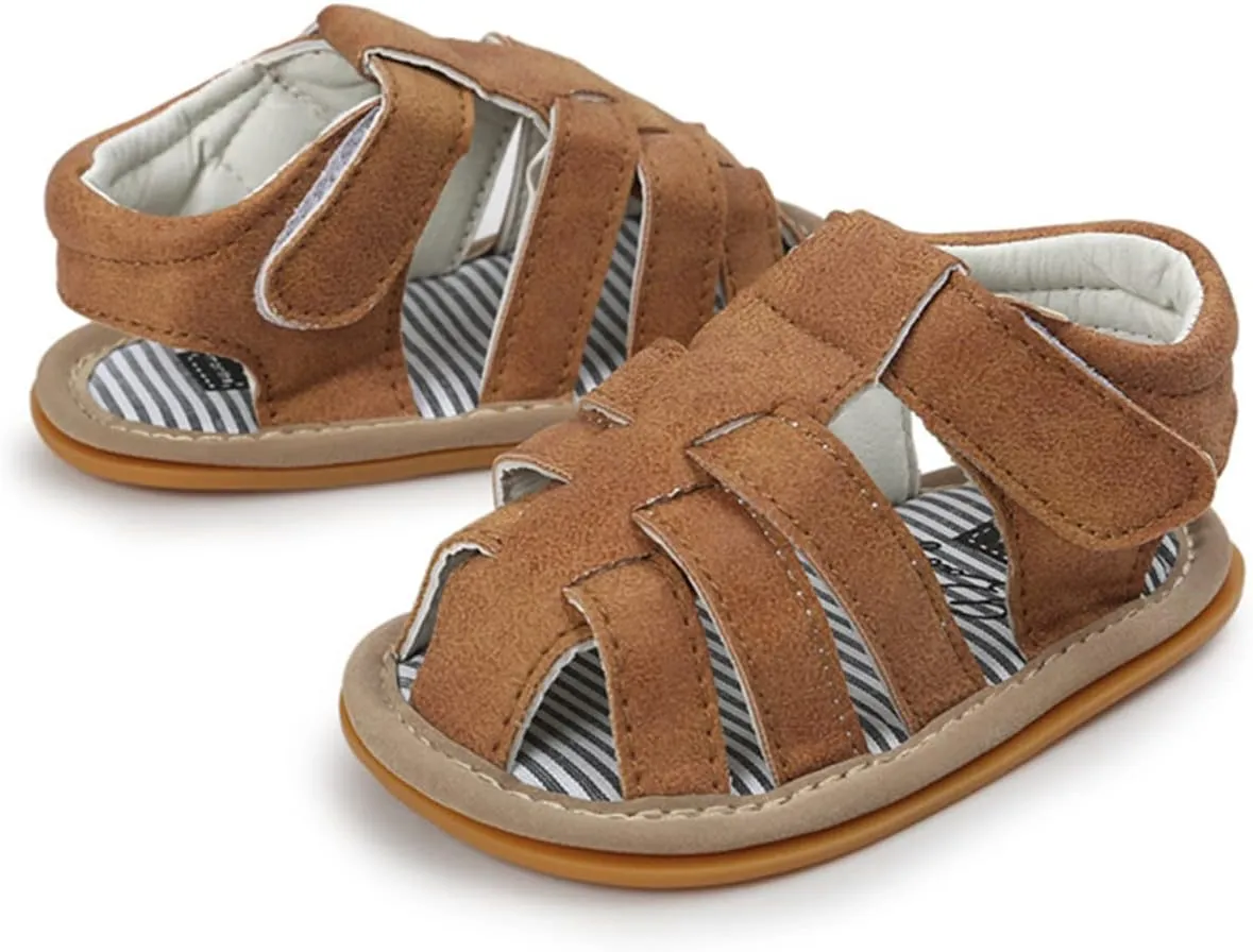 COSANKIM Infant Baby Boys Girls Summer Sandals Non Slip Soft Sole Toddler First Walker Crib Shoes (0-18 Months)