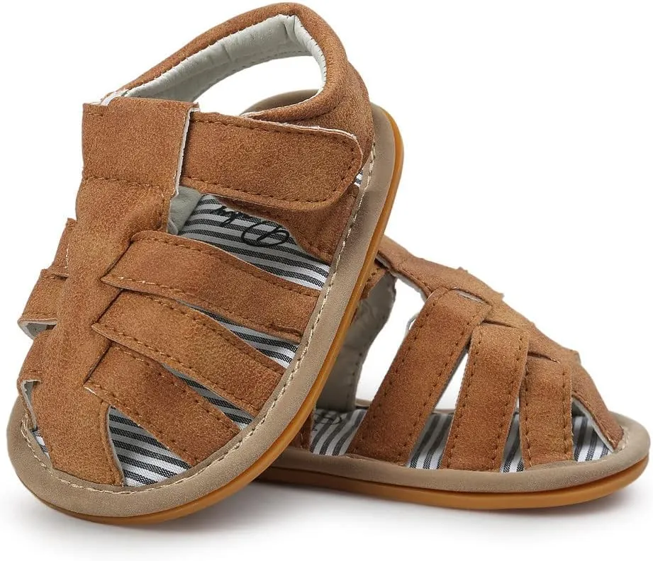 COSANKIM Infant Baby Boys Girls Summer Sandals Non Slip Soft Sole Toddler First Walker Crib Shoes (0-18 Months)