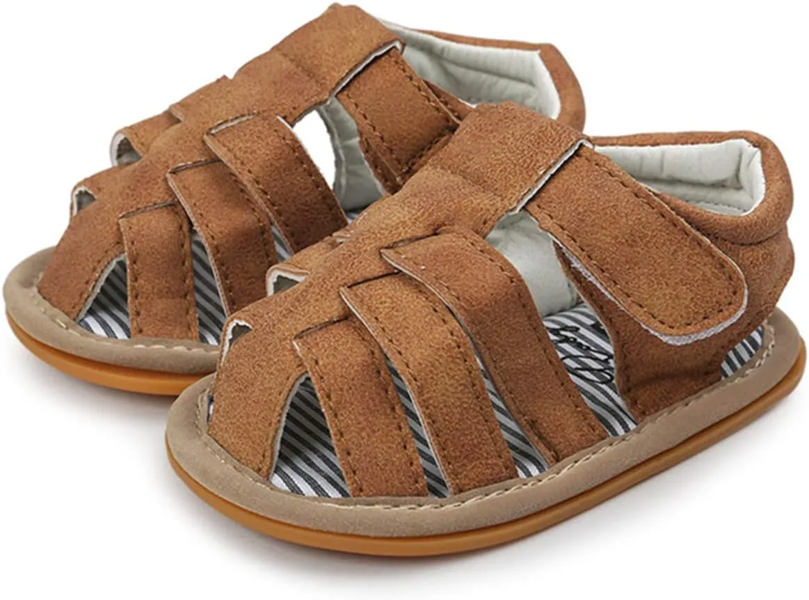 COSANKIM Infant Baby Boys Girls Summer Sandals Non Slip Soft Sole Toddler First Walker Crib Shoes (0-18 Months)
