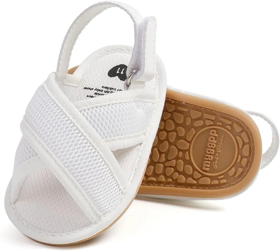 COSANKIM Infant Baby Boys Girls Summer Sandals Non Slip Soft Sole Toddler First Walker Crib Shoes (0-18 Months)