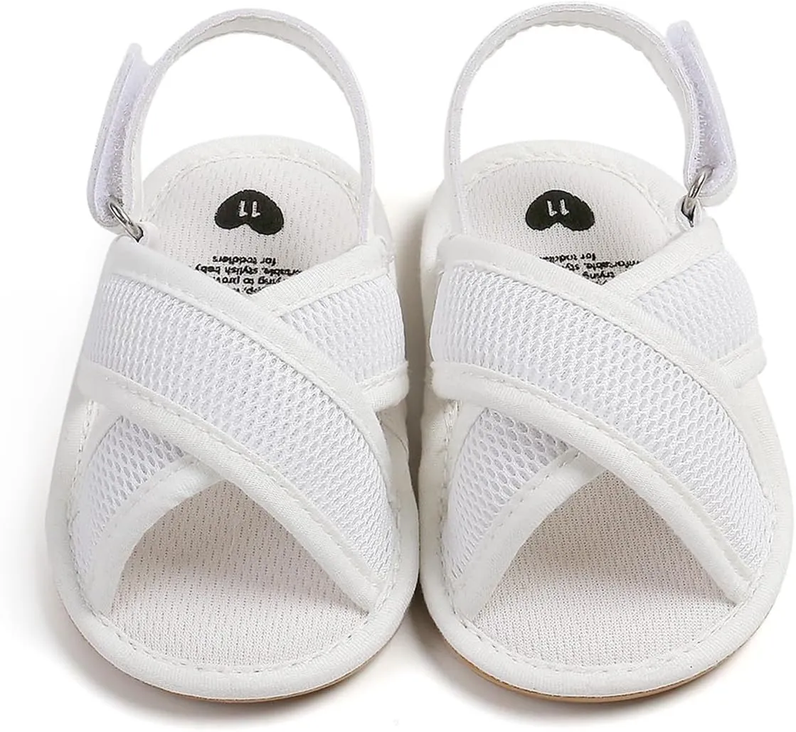 COSANKIM Infant Baby Boys Girls Summer Sandals Non Slip Soft Sole Toddler First Walker Crib Shoes (0-18 Months)