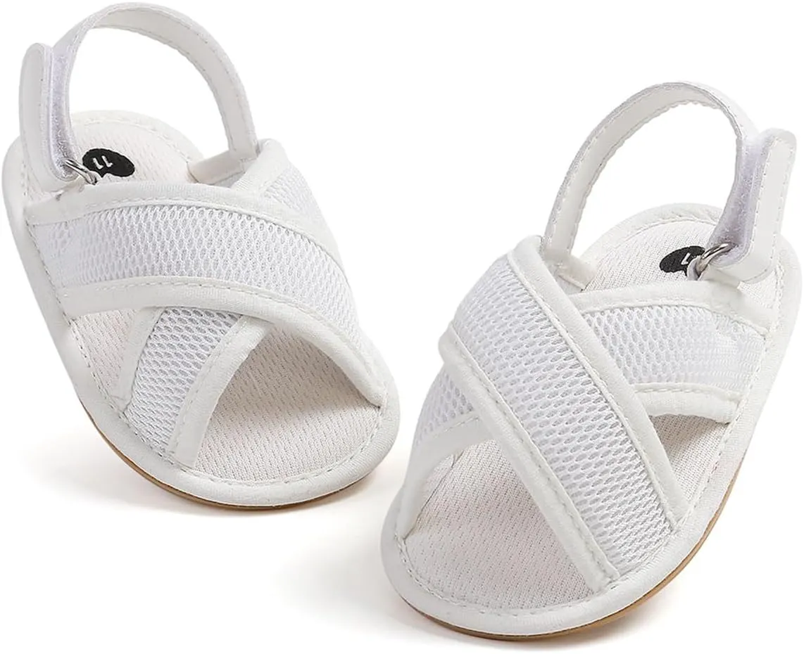 COSANKIM Infant Baby Boys Girls Summer Sandals Non Slip Soft Sole Toddler First Walker Crib Shoes (0-18 Months)