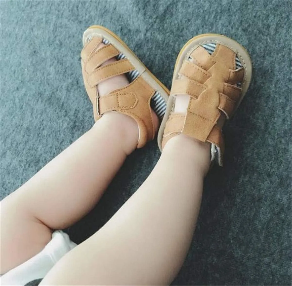 COSANKIM Infant Baby Boys Girls Summer Sandals Non Slip Soft Sole Toddler First Walker Crib Shoes (0-18 Months)