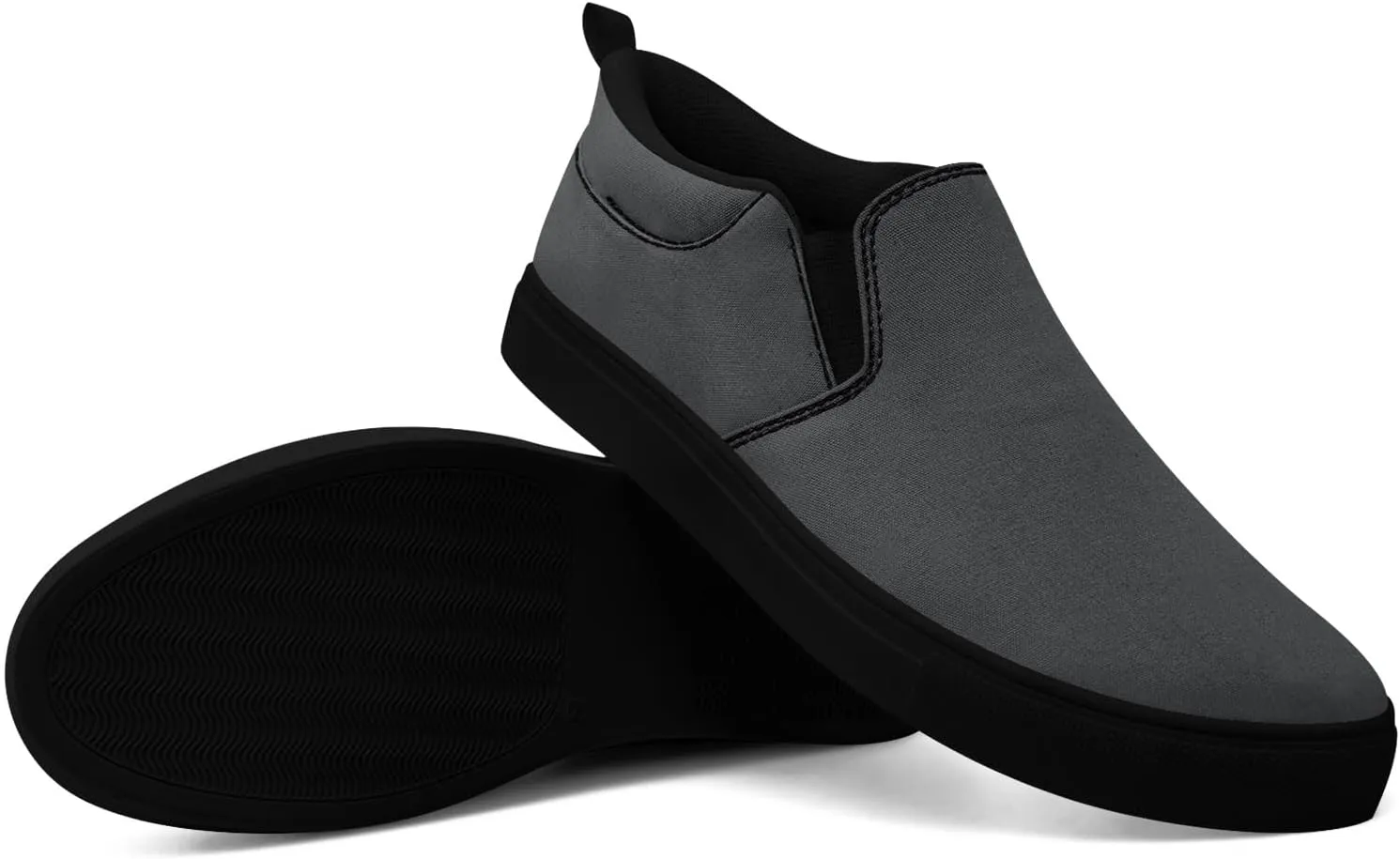 Custom Solid Color Canvas Slip-On Shoes Personalized Print Your Logo Name Lightweight Breathable Easy Wear Sneaker
