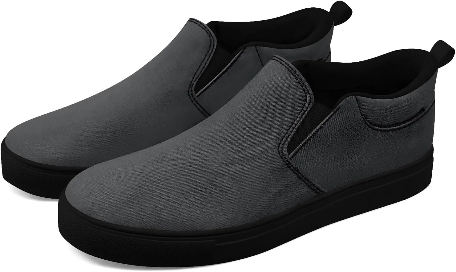 Custom Solid Color Canvas Slip-On Shoes Personalized Print Your Logo Name Lightweight Breathable Easy Wear Sneaker