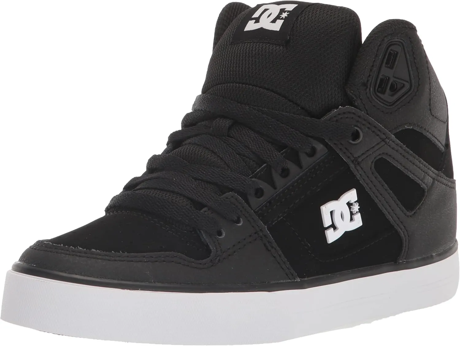 DC Men's Pure High Top Wc Skate Shoes Casual Sneakers, Black/Black/White, 11