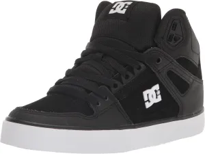 DC Men's Pure High Top Wc Skate Shoes Casual Sneakers, Black/Black/White, 11