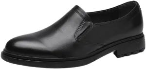 Dress Formal Shoes for Men's Top-Grain Leather Uniform Slip-on Breathable Prom Wedding Tuxedo Anti-Slip Non Slip Resistant Shoe