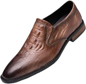 Dress Oxford for Men Waterproof Leather Working Slip-on Breathable Business Working Office Low Top Shoe