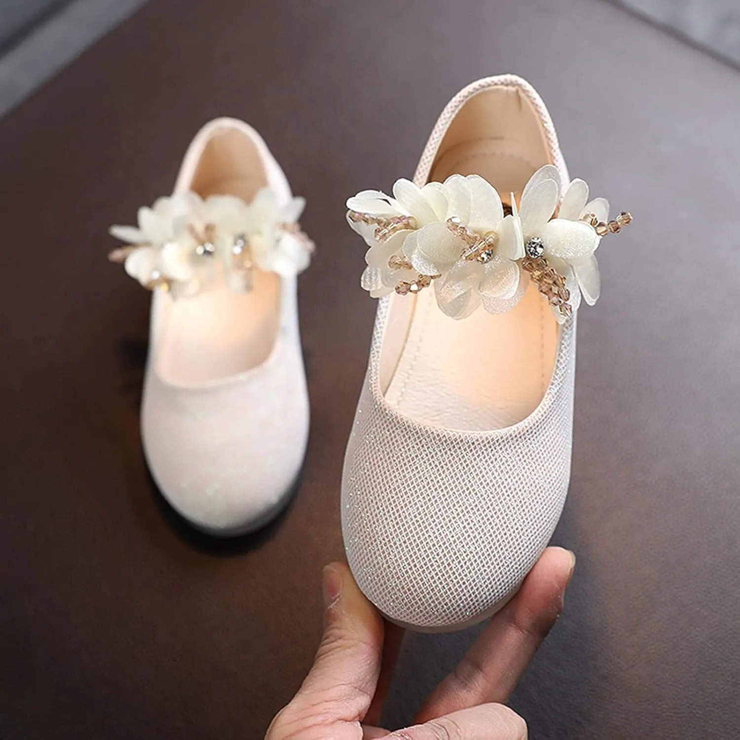 Dress Shoes for Girls,Toddler Kids Baby Girls Round Toe Floral Dance Princess Shoes Sandals 1-7 Years Wedding Shoes
